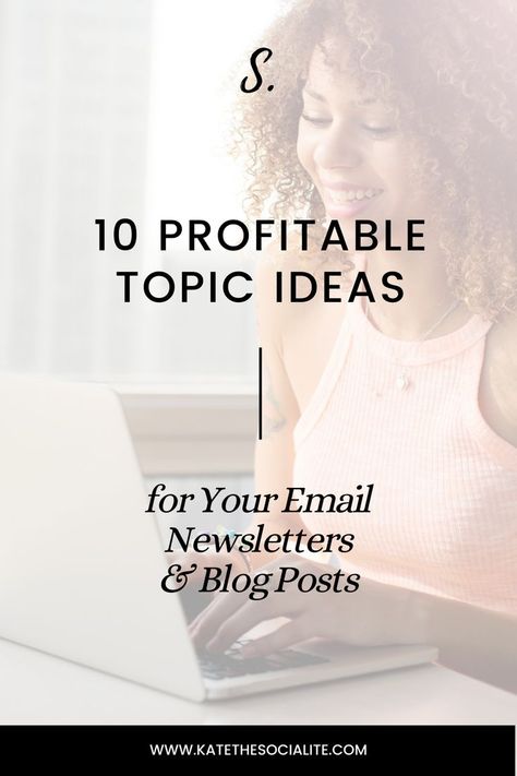 It's no small feat to slow down long enough to think about our bigger business goals and then determine which topics we should select for our content marketing in light of those goals. If you know what you want to write about but can't seem to craft the words, or you can't figure out what topic to select (much less how to write it!), you are in the right place. Today on The Kate Show I'm sharing 10 blog post topics and 10 email newsletter topics, each with general outlines to get you started... Topic Ideas, Blog Post Topics, Email Marketing Template, Know What You Want, Big Business, Email Newsletters, Business Goals, Slow Down, Email Marketing