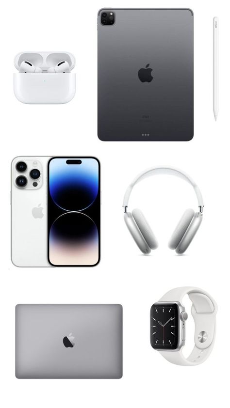 All Apple Products Aesthetic, Apple Ecosystem Aesthetic, Apple Wishlist, Apple Products Aesthetic, Apple Ecosystem, Apple Electronics, All Apple Products, Tech Aesthetic, Manifesting Vision Board