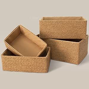 Small Woven Basket, Rope Storage, Wicker Storage, Cupboard Drawers, Woven Baskets Storage, Wicker Baskets Storage, Paper Basket, Basket Set, Basket Shelves