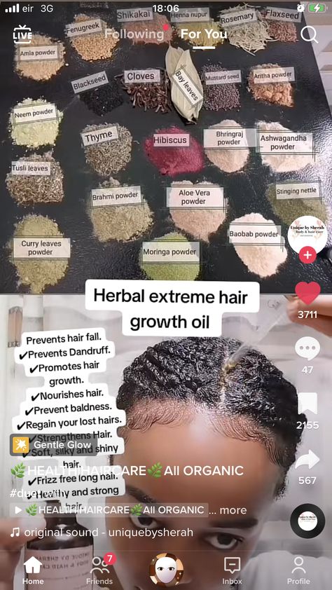 Hair Growth Natural Hair, Get Long Hair, Herbs For Hair Growth, Herbal Hair Growth, Homemade Hair Treatments, Herbs For Hair, Healthy Natural Hair Growth, Natural Hair Growth Tips, Natural Hair Treatments