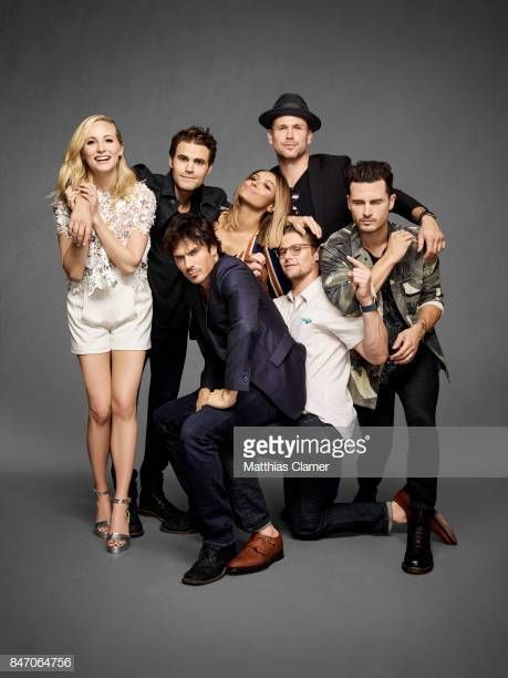 Actors Candice King Paul Wesley Ian Somerhalder Kat Graham Matt Davis Zach Roerig and Michael Malarkey from 'The Vampire Diaries' are photographed... Vampire Diaries Enzo, Paul Wesley Ian Somerhalder, The Vampire Diaries Cast, Zach Roerig, Matt Davis, Vampire Diaries Memes, Michael Malarkey, Vampire Diaries Poster, Ian Somerhalder Vampire Diaries