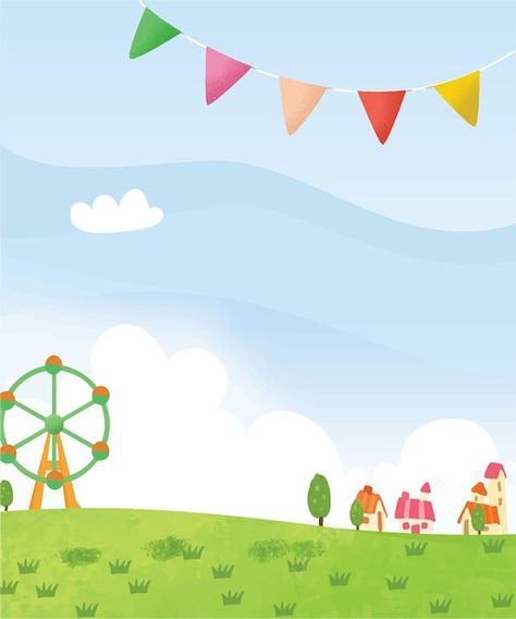 Vector background spring playground | Premium Vector #Freepik #vector Playground Background, Premium Vector Background, Background Spring, School Playground, Theme Background, Pop Mart, Summer Backgrounds, Game Background, Kids Playground