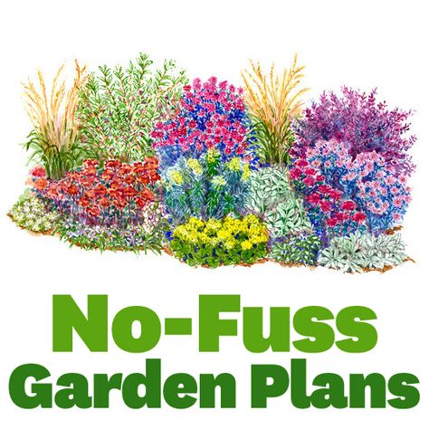 Thanks to these ultraeasy, no-fuss plans, you can have a gorgeous garden with less work! Spring Flower Arrangements Diy, Flower Garden Layouts, Taman Air, Low Water Gardening, Spring Flower Arrangements, Garden Plan, Flower Garden Design, Oklahoma State University, Garden Plans