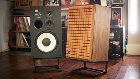 JBL L100 Classic Review: A '70s speaker revived as a modern standout 80s Tech, Jbl L100, Kenwood Speakers, Floor Speakers, Wooden Speakers, Home Music Rooms, Living Room Types, Altec Lansing, Vintage Speakers