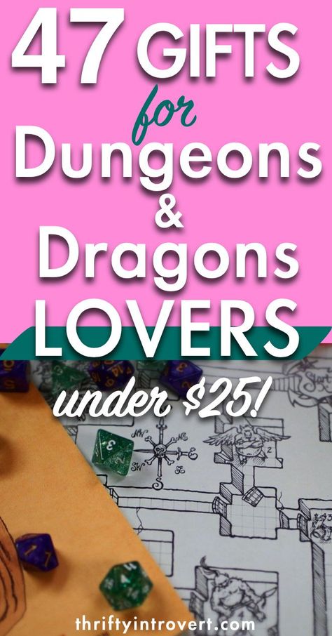 Choosing gifts for Dungeons and Dragons players can be tricky! Here's an ULTIMATE list of gifts for dnd players, gifts for dungeon masters, and gifts for dnd lovers! Basically, ALL things D&D! #dungeonsanddragons #giftsfordndplayers #budgetgiftideas Dungeons And Dragons Gifts Diy, Diy Dnd Gift Ideas, Dnd Stuff To Buy, Dnd Room Ideas Diy, Dungeons And Dragons Diy Gift, Dnd Present Ideas, Fantasy Gift Ideas, Dungeons And Dragons Dungeon Master, Dungeons And Dragons Crafts Diy Projects