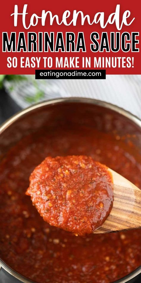 Pasta Marinara, Creamy Pasta Sauce, Marinara Sauce Recipe, Pantry Ingredients, Marinara Sauce Homemade, Homemade Marinara, Baked Ziti, Homemade Sauce, Marinara Sauce