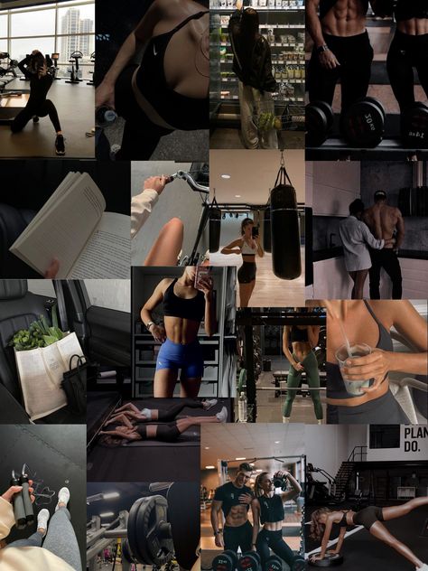 Working Out Mood Board, Athletic Mood Board, Fitness Aesthetic Mood Board, Health And Fitness Mood Board, Fitness Brand Mood Board, Gym Vision Board Wallpaper, Workout Astetics Wallpaper, Exercise Mood Board, Romanticize Gym