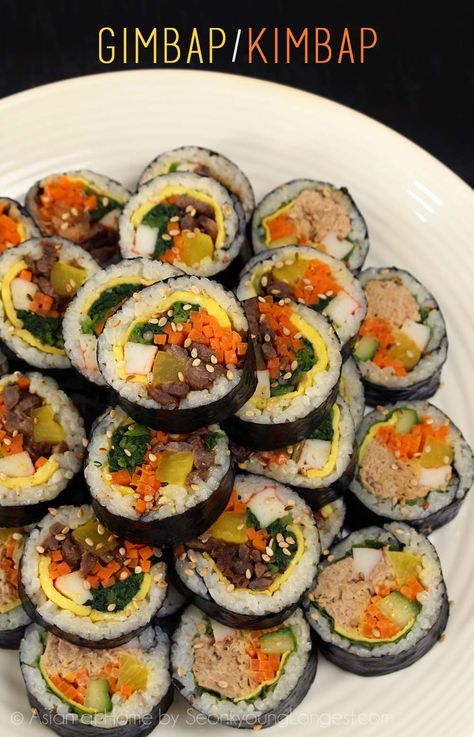 Kimbap Recipe, Asian At Home, Koreansk Mad, Sunshine Flowers, Seonkyoung Longest, Korean Cooking, Beautiful Sunshine, Korean Dishes, Picnic Food