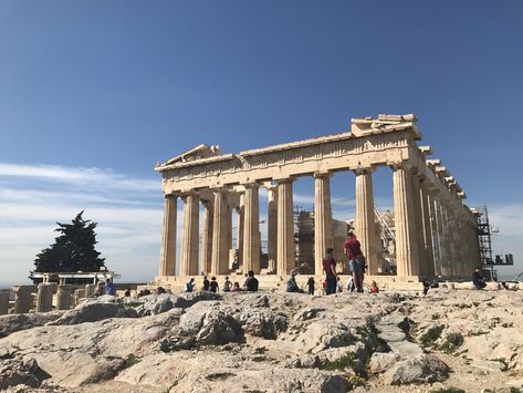 From my travels to Athens, Greece in March 2017. View of the ancient ruins of the Pantheon to the goddess Athena #athens #greece #ancientgreece #pantheon #athena #greekmythology #travel #mytravels Greece Pantheon, Greece In March, Ancient Greece Architecture, Greece Architecture, Greek Pantheon, Goddess Athena, The Pantheon, Athena Goddess, Life Aesthetic