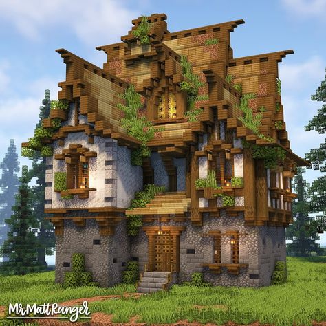 MrMattRanger | Minecraft Builder | Minecraft Overgrown Spruce House ————————————————————— All My Build Downloads: Link in Bio Join the Bakery Minecraft Server: 🌎… | Instagram Minecraft Overgrown, Minecraft Fantasy House, Minecraft Medieval House, Cute Minecraft, Minecraft Kingdom, Skin Mine, Case Minecraft, Minecraft Decoration, Rumah Minecraft Sederhana