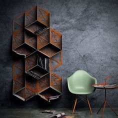 Vlad Oană · Bookshelf · Divisare Unique Furniture Design, Innovative Furniture, Bookshelf Design, Partition Design, Bookshelf Decor, Shelf Design, Book Shelf, Home Office Design, Apartment Design