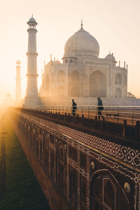 Looking to tick off this bucket-list trip? The world’s most famous mausoleum is never without its hordes of visitors but with a little planning, you could (almost) get the place to yourself. July to September is monsoon season, so if you’re prepared to dodge the downpours, it’s a smart time to stop by. Get there for sunrise for the ultimate tranquility. 
Head to Expedia for more on travel to India. Trip Aesthetic, India Trip, Taj Mahal India, Nature Architecture, India Tour, Islamic Architecture, Incredible India, India Travel, Travel Insurance