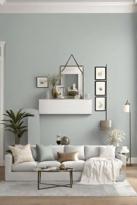 Silver Strand, wall paint, living room, top pick Paint Colors 2024 Living Room, Sw Serenely Paint Color, Sw Silver Strand, Silver Strand Paint, Living Room 2024, Best Wall Paint, Silver Strand, Modern Color Palette, Wall Paint Colors