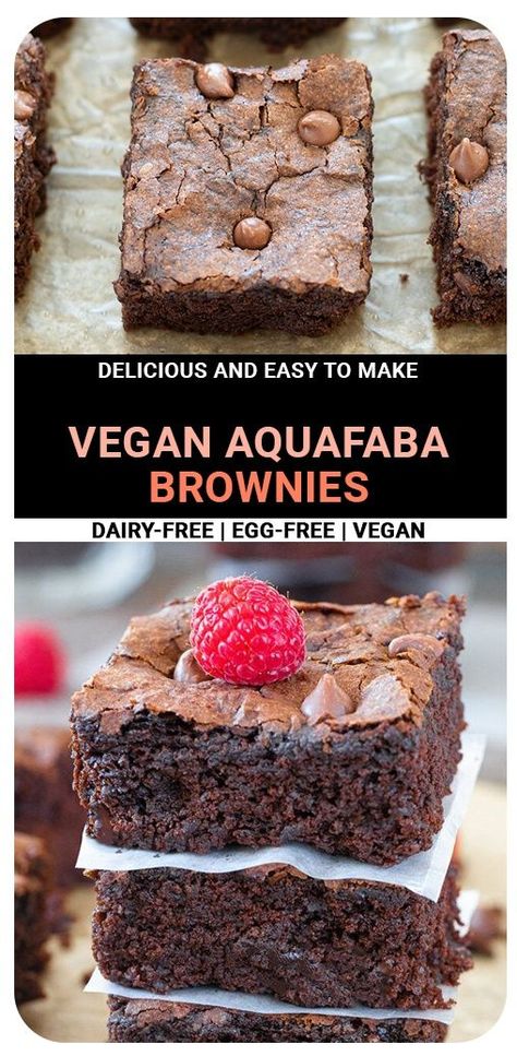 Aquafaba Brownies, Vegan Brownies Easy, Best Vegan Brownies, Aquafaba Recipes, Vegan Chocolate Brownies, Vegan Brownies Recipe, Fudgy Brownie Recipe, Vegan Brownies, Sweet Potato Brownies