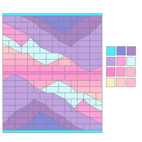 Interwoven Quilt Pattern, Gradient Quilt Ideas, Quilting Designs Patterns Ideas, Gradient Quilt Pattern, Gradient Quilts, Color Gradient Quilt, Pastel Quilts, Gradient Quilt, Lilac Quilt Patterns