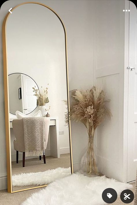 Large Bedroom Mirror, Arched Full Length Mirror, Mirror Decor Ideas, Floor Length Mirror, Interior Design Per La Casa, Dressing Mirror, Length Mirror, Bedroom Mirror, Full Length Mirror