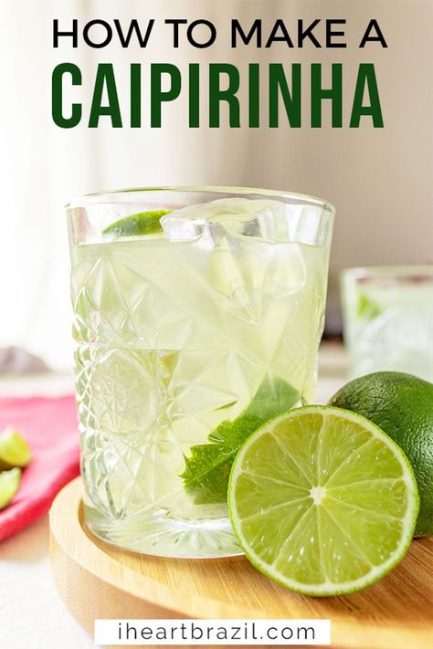 Learn how to make caipirinha with a Brazilian. This refreshing cocktail is delicious on a hot day, and you could be sipping one of those in 5 minutes! | Caipirinha recipe | Brazilian cocktail | Spring cocktail | Summer cocktail | how to make caipirinha | caipirinha Brazil #iheartbrazil #caipirinha #cocktails #cachaça #recipe Caipirinha Recipe Brazil, How To Make Caipirinha, Caipirinha Drink, Caipirinha Recipe, Brazilian Drink, Brazilian Cocktail, Fruity Drink Recipes, Caipirinha Cocktail, Witchy Tattoos