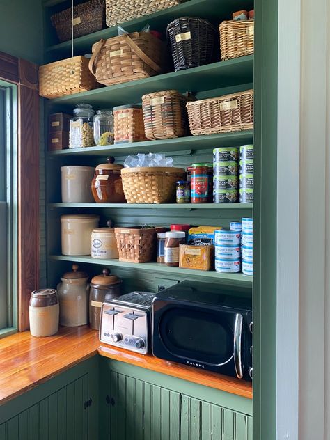 Farmhouse Vernacular Kitchen, Folk Victorian Kitchen, Small Victorian Kitchen, Victorian Pantry, Farmhouse Vernacular, Victorian Farmhouse Kitchen, Scullery Ideas, Pantry Designs, Pantry Redo