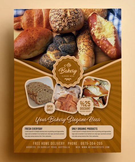 Bakery Flyer Template PSD Bakery Flyer Design Templates, Pastry Ads Design, Pastry Poster Design, Bakery Flyer Design Ideas, Bakery Flyer Design, Bakery Poster Design, Bakery Ads, Bakery Flyer, Bakery Poster