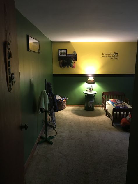 John Deere bedroom Deer Bedroom, John Deere Bedroom, John Deere Room, Green Home Offices, Big Boy Room, Big Boy, Boy Room, Big Boys, John Deere