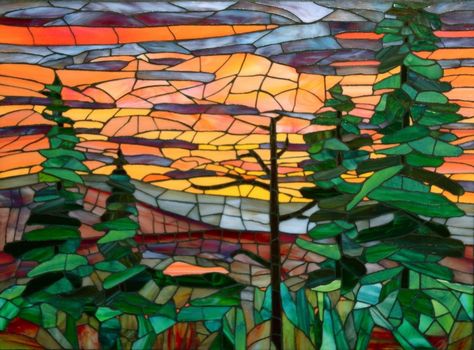 Landscape Mosaic, Stained Glass Mosaic Art, Tree Mosaic, Mosaic Stained, Mosaic Tile Art, Mosaic Art Projects, Mosaic Murals, Glass Mosaic Art, Glass Art Projects