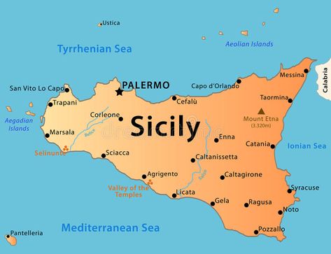 Sicily map. Illustration of the map of Sicily with its main cities, rivers, moun , #AFF, #Illustration, #main, #Sicily, #map, #cities #ad Sicily Map, Aeolian Islands, Map Activities, Palermo Sicily, Map Illustration, Italy Map, Nice Pictures, Southern Italy, Wall Maps