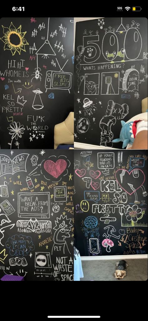 Things To Draw On Chalkboard Wall, Black Chalk Wall Bedroom, Bedroom Chalkboard Ideas, Chalk Wall Ideas Bedroom, Chalk Board Wall Ideas, Chalkwall Ideas Bedroom, Chalk Wall Drawings, Blackboard Wall Bedroom, Chalk Wall Bedroom