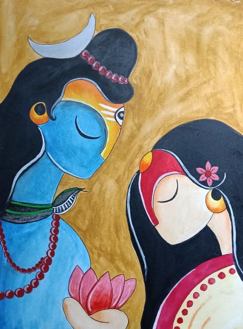 Shiv - Parvati 🪷 Shiv Parvati Painting On Canvas Easy, Shiv Parvati Rangoli Designs, Parvati Rangoli, Shiv Parvati Rangoli, Shiv Parvati Drawing Easy, Shiv Rangoli Design, Shiv Parvati Painting, Shiv Drawing, Shiv Parvati