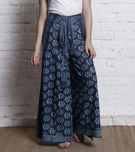 Indigo Hand Block Printed Cotton Pants 9/30, sold out, hope they get more soon.: Block Print Top, Indigo Block Print, Indigo Dress, Anarkali Dress Pattern, Indigo Prints, Print Pants, Anarkali Dress, Printed Pants, Cotton Pants