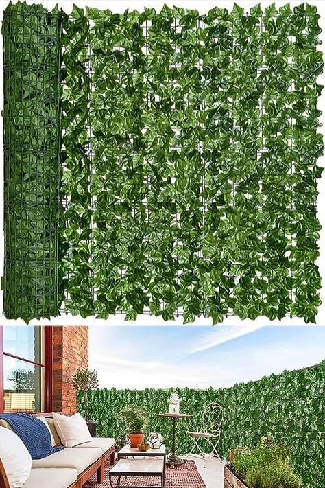 DearHouse Artificial Ivy Privacy Fence Wall Screen, 59x236.2inch Artificial Hedges Fence and Faux Ivy Vine Leaf Decoration for Outdoor Garden Decor #affiliate Ivy Privacy Fence, Wall Screen, Privacy Fence Screen, Artificial Hedges, Fence Wall, Leaf Decoration, Ivy Vine, Fence Screening, Summer Loving