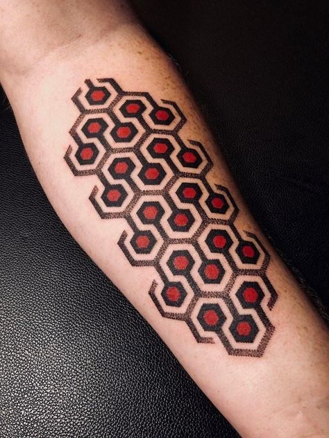 Shinning Tattoos, The Shining Tattoo Ideas, Stephen King Tattoo Ideas, Movies Tattoo Ideas, The Shining Carpet Pattern, Shining Carpet Pattern, Redrum Tattoo, The Shining Tattoo, The Shining Art