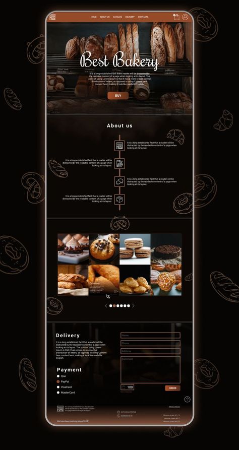 Landing page for a Bakery Bakery Website, Food Web Design, Restaurant Web, Creative Website Design, Food Web, Fun Website Design, Bakery Bread, Website Inspiration, Website Design Inspiration