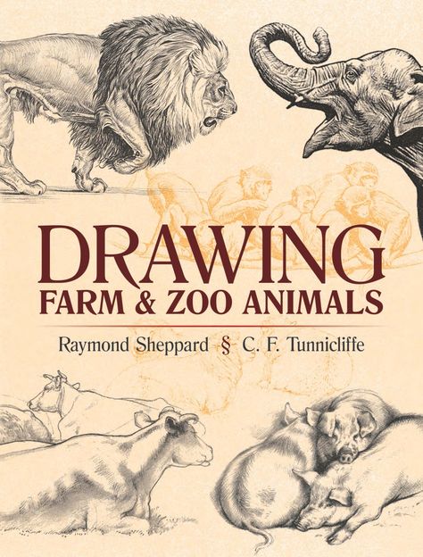 Draw Farm Animals, Animal Drawing Ideas, Drawing Farm, Form Drawing, Dover Publications, Animal Study, Book Drawing, Learn Art, Art Instructions