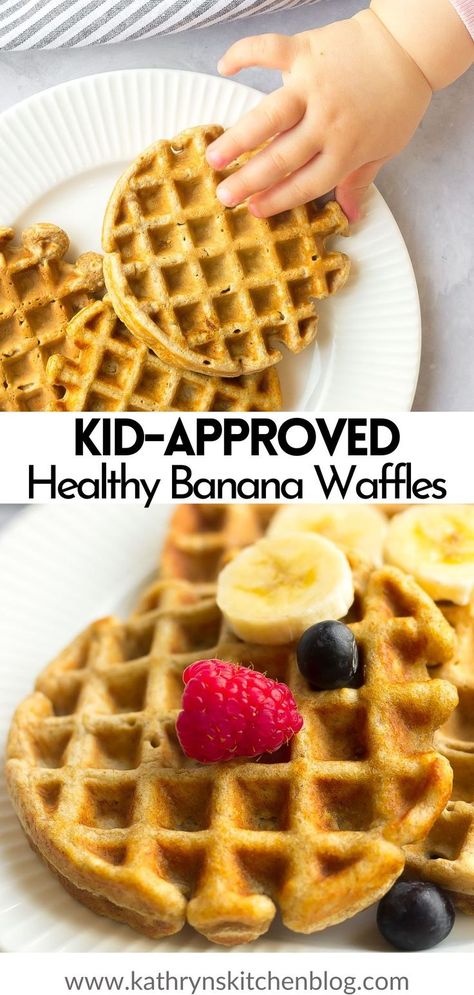 Banana Waffle Recipe, Skillet Eggs, Avocado Sandwiches, Breakfast For Busy Mornings, Waffle Recipe Healthy, Waffles Breakfast, Weaning Foods, Healthy Waffles, Banana Waffles