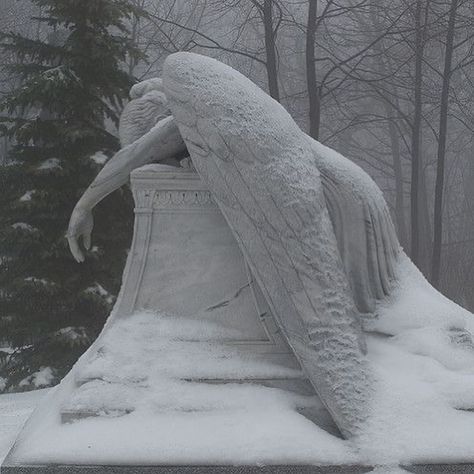 cemetery angel statues Winter Goddess Aesthetic, White Ethereal, Gloomy Coquette, Nate River, In The Pale Moonlight, Weeping Angel, Winter Princess, Snow Fairy, Winter Fairy