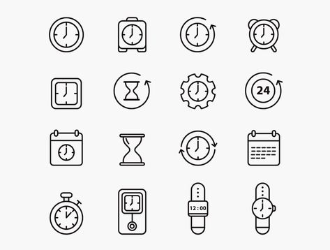 symbol, icon, vector, date, time, calendar, clock, sign, set, web, business, design, graphic, timer, illustration, watch, interface, flat, collection, isolated, element, day, pictogram, simple, alarm, event, deadline, stopwatch, outline, icons, concept, hour, hourglass, information, location, speed, measurement, gear, line, sand, minute, website, fast, button, office, white, 24, reminder, circle, second Simple Clock Tattoo, Timer Illustration, Timer Icon, Time Symbol, Tattoo Chart, Watch Icon, Time Vector, Travel Symbols, Hand Watches