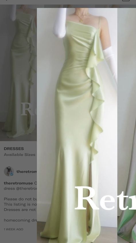 Formal Mermaid Dresses, Hijabi Homecoming Dress, Pastel Green Outfit Aesthetic, Green Dress Aesthetic, Pastel Green Dress, Pastel Prom Dress, Sketches Design, Light Green Dress, Classy Prom