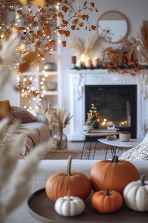 Spooktacular Halloween Living Room Decor Ideas Halloween Interior Decor Living Room, Halloween Home Decor Indoor Living Room, Halloween Living Room Decor Ideas, Cozy Halloween Decor, Victorian Autumn, Halloween Living Room Decor, Fall Apartment Decor, Fall Szn, Halloween Living Room