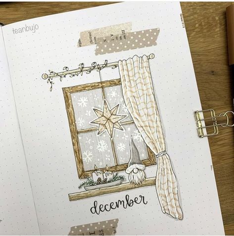 Cozy Bujo Theme, December Doodles, Christmas Bujo, December Bujo, December Bullet Journal, Bullet Journal Month, Bullet Journal Ideas Templates, Creating A Bullet Journal, Bullet Journal Paper