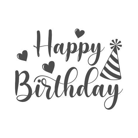 Happy Birthday Font Style, Happy Birthday Words Fonts, Font Happy Birthday, Happy Birthday Word Art, Happy Birthday Cricut, Letter Happy Birthday, Happy Birthday Font Style Png, Confetti Illustration, Happy Birthday Typography Hand Drawn