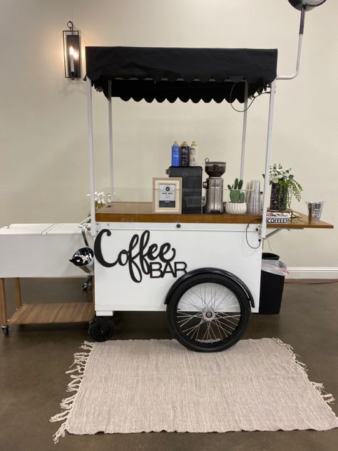 Coffee Cart Business, Beer Cart, Food Cart Business, Vendor Cart, Mobile Coffee Cart, Coffee Bar Cart, Bike Coffee, Street Food Design, Food Stall Design