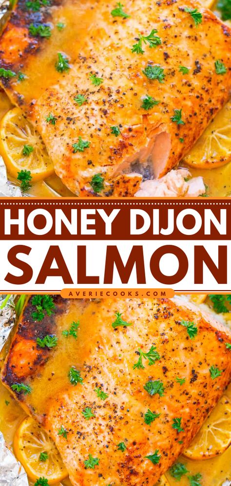 Honey Dijon Salmon, Honey Salmon Recipes, Gf Dinners, Salmon Recipes Oven, Dijon Salmon, Oven Salmon, Salmon Recipes Baked Healthy, Baked Salmon Recipe, Honey Mustard Salmon