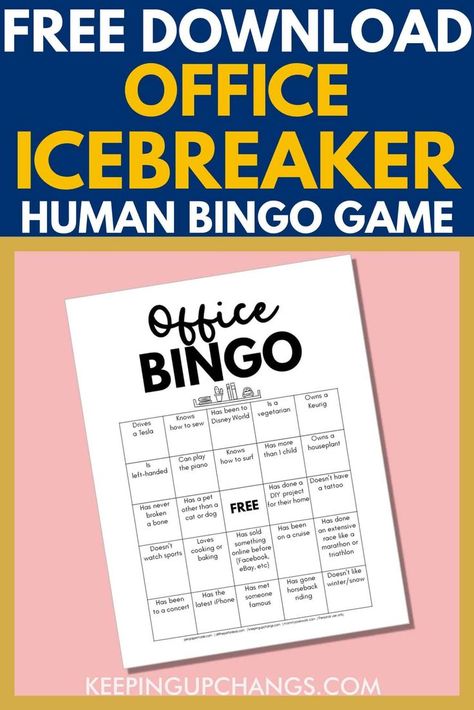 Human Scavenger Hunt, Office Icebreakers, Office Bingo, Icebreaker Bingo, People Bingo, Name Games For Kids, Morale Ideas, Work Party Games, Human Bingo