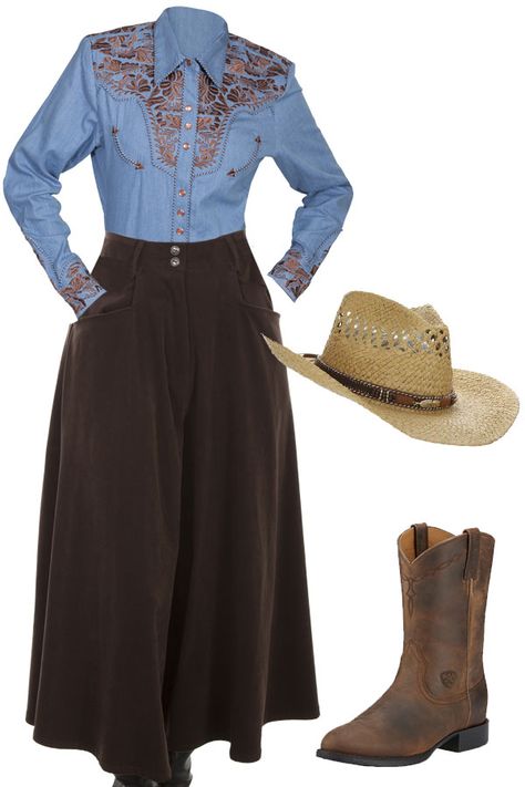 Lady Gunfighter Outfit | Wild West Mercantile Old Western Outfits Women, Wild West Clothing, Oakley Clothing, Cowboy Outfits For Women, Wild West Costumes, Wild West Outfits, Country Costumes, Country Style Outfits, Party Fits