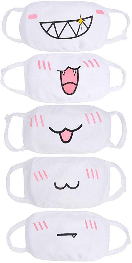 Cute Kaomoji, Face Mask Design Art, Anime Face Mask, Kawaii Face Mask, Anime Mouth, Mouth Mask Design, Green Suspenders, Face Mask Design Ideas, Anime Mouths