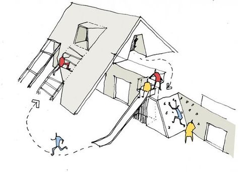 Kennington Play Centre | Erect Architecture: Playgrounds Architecture, Temporary Architecture, Conceptual Sketches, Community Hub, Kindergarten Design, Children Park, Concept Diagram, Playground Design, Architecture Concept Drawings