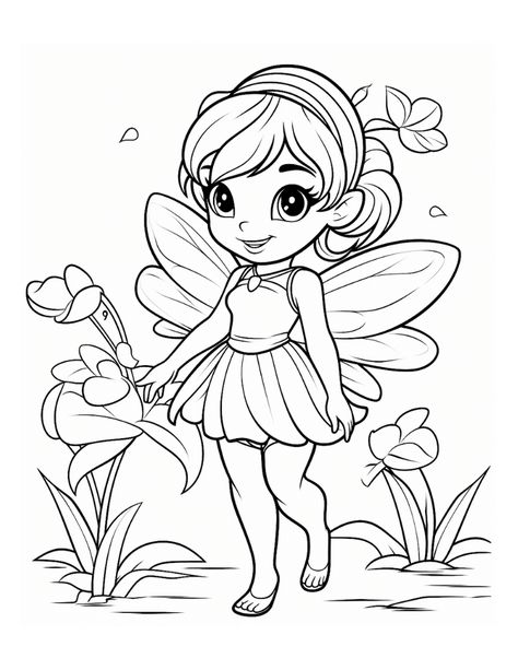 Free Printable Fairy Coloring Pages Free Fairy Coloring Pages, Fairy Colouring Pages, Happy Coloring Pages, Cute Coloring Page, Thanksgiving Coloring Book, Fairy Coloring Book, Monster Truck Coloring Pages, Mermaid Coloring Book, Disney Princess Coloring Pages