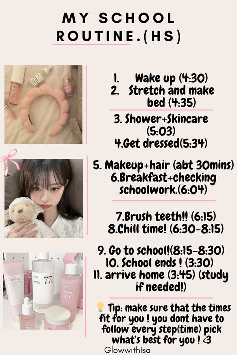 If you have questions let me know in the comments!

#routine 
#GlowingSkin
#SkincareTips
#HealthySkin
#GlowUp
#grwm 
#school 
#pink 
#wonyoung 
#wonyoungism School Routine, My School, How To Make Bed, Makeup Skin Care, Skin Makeup, School Work, Glowing Skin, Skin Care Tips, Healthy Skin