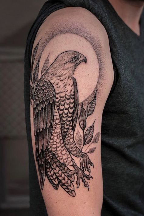 Mens Upper Body Tattoos, Two Hawks Tattoo, Hawk Tattoo Forearm, Hawk Skull Tattoo, Gyrfalcon Tattoo, Hawk Tattoos For Women, Sparrowhawk Tattoo, Red Tailed Hawk Tattoo Feminine, Wingspan Tattoo