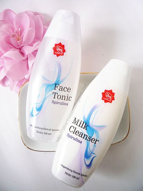 Viva Toner & Milk Cleanser in Spirulina http://silvertreasure.blogspot.com/2015/02/viva-face-tonic-milk-cleanser-spirulina.html  #Indonesia #LocalProduct #Spon Viva Milk Cleanser, Lip Care Diy, Milk Cleanser, Lip Care Routine, Tips Skincare, Toner For Face, Beauty Routine, Face Cleanser, My Skin